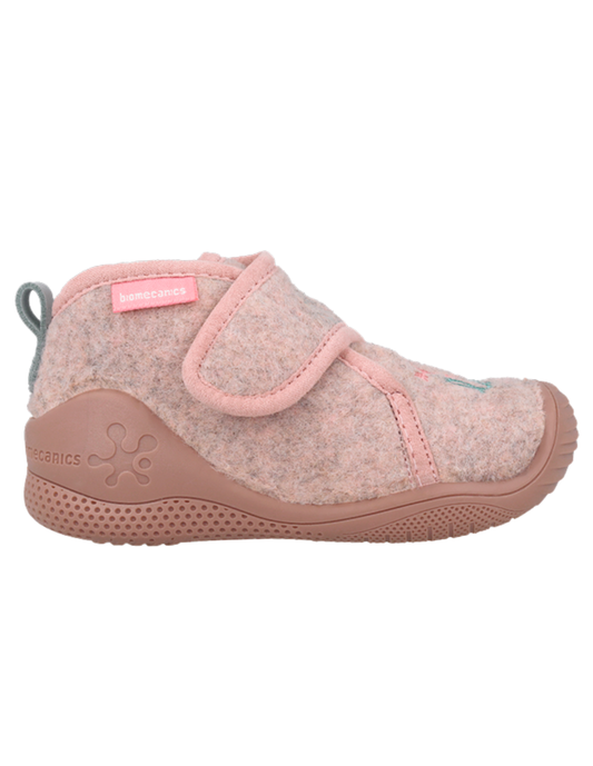 Pantufla Biomecanics Corazones Fieltro Con Velcro Rosas para Niña