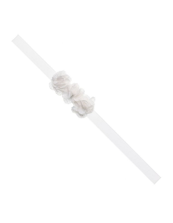 Cinta Siena Elastica 3 Flores Mini Blancos para Bebé