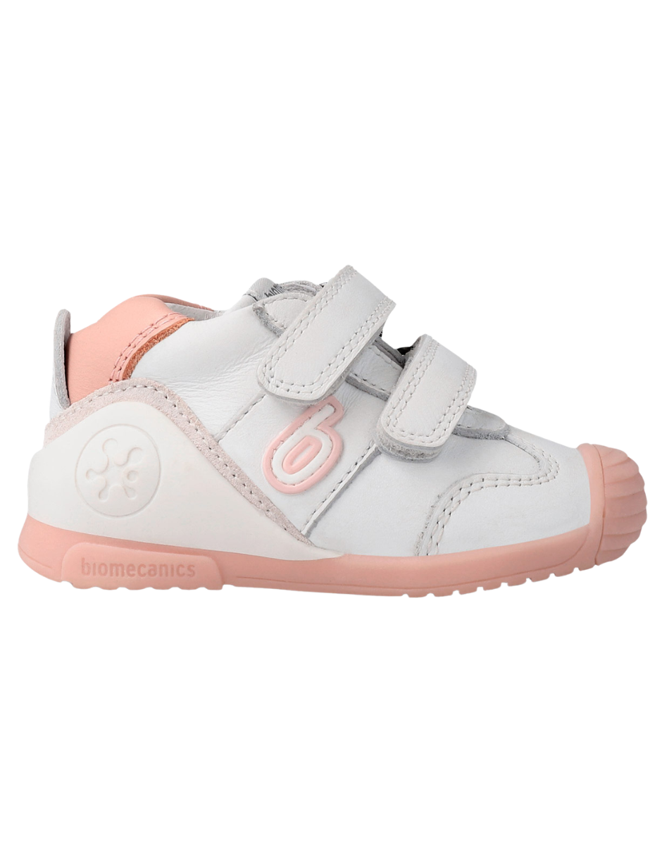 Zapato Basico Biomecanics Blanco-Rosa para Bebe