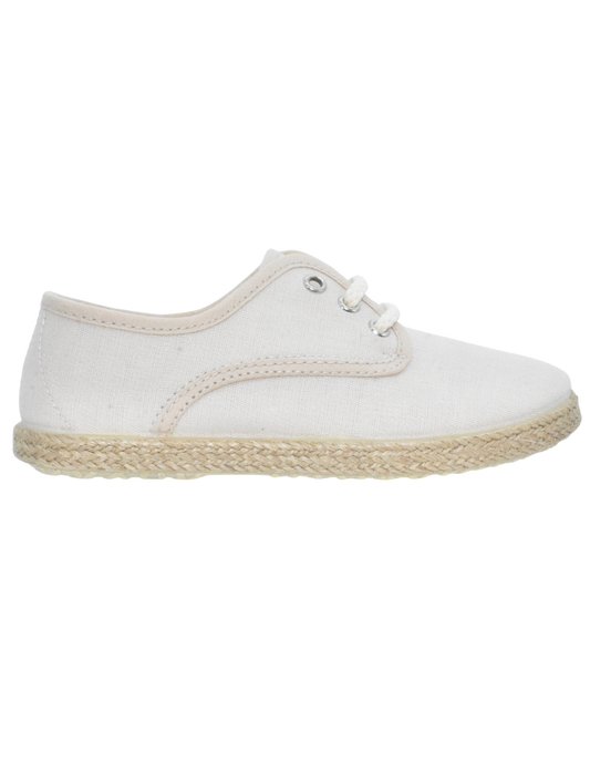 Zapato Pekis Lona Cordones yute linus Grises para Niño