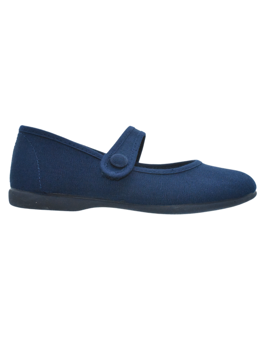 Zapato Pekis Correa Boton pique Azul Marinos para Niña