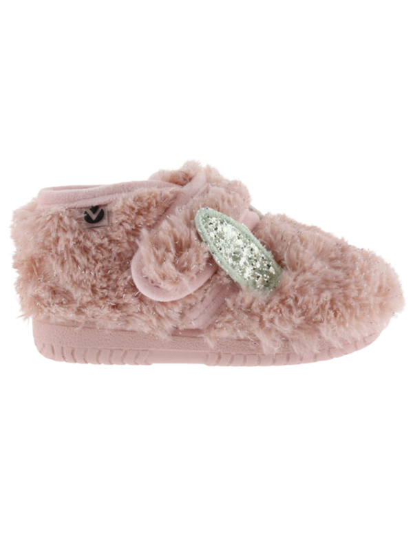 Pantufla Victoria Rosa con Orejas y Glitter para Niña