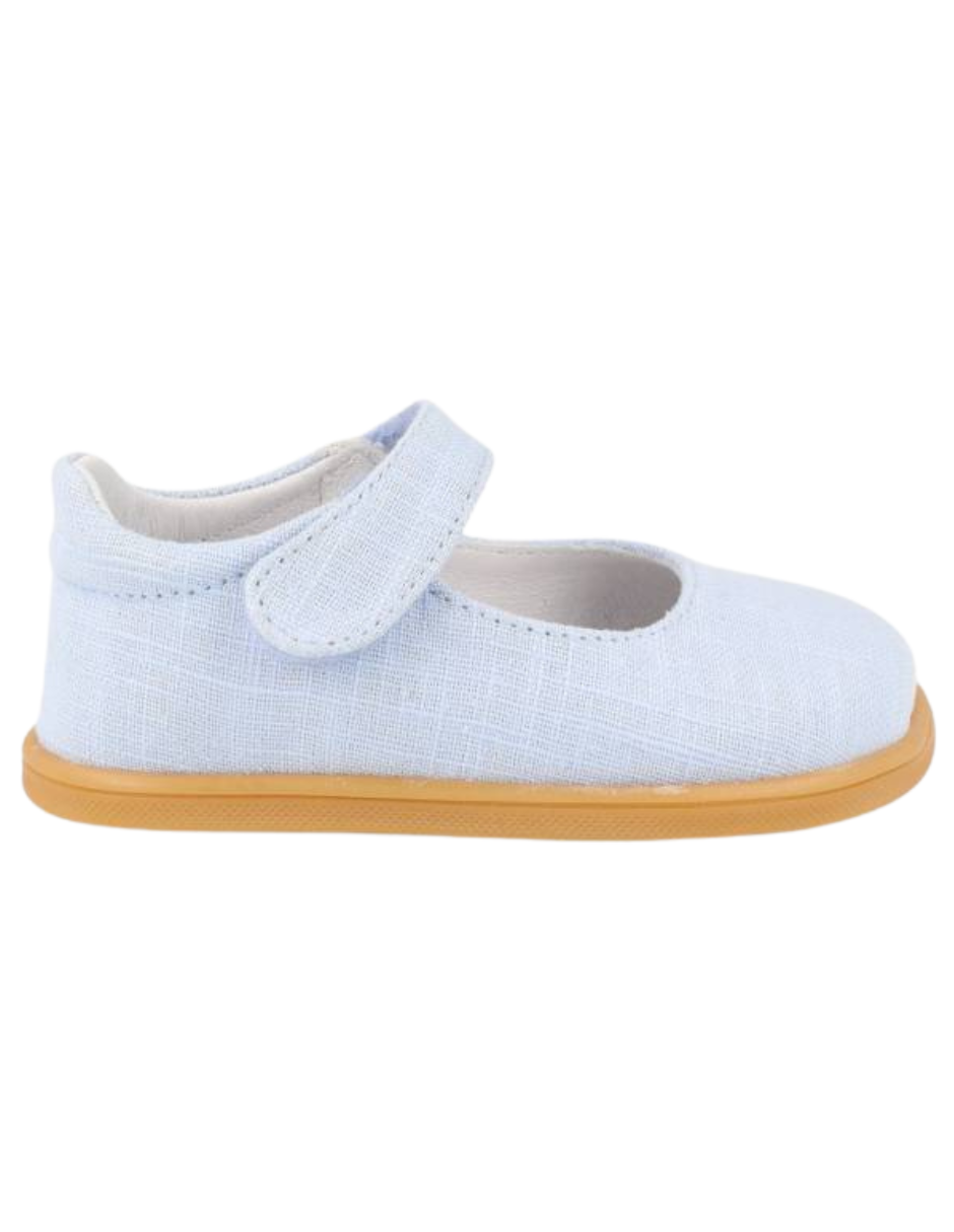 Zapato Blanditos Barefoot MJ Con Velcro Azules para Niña