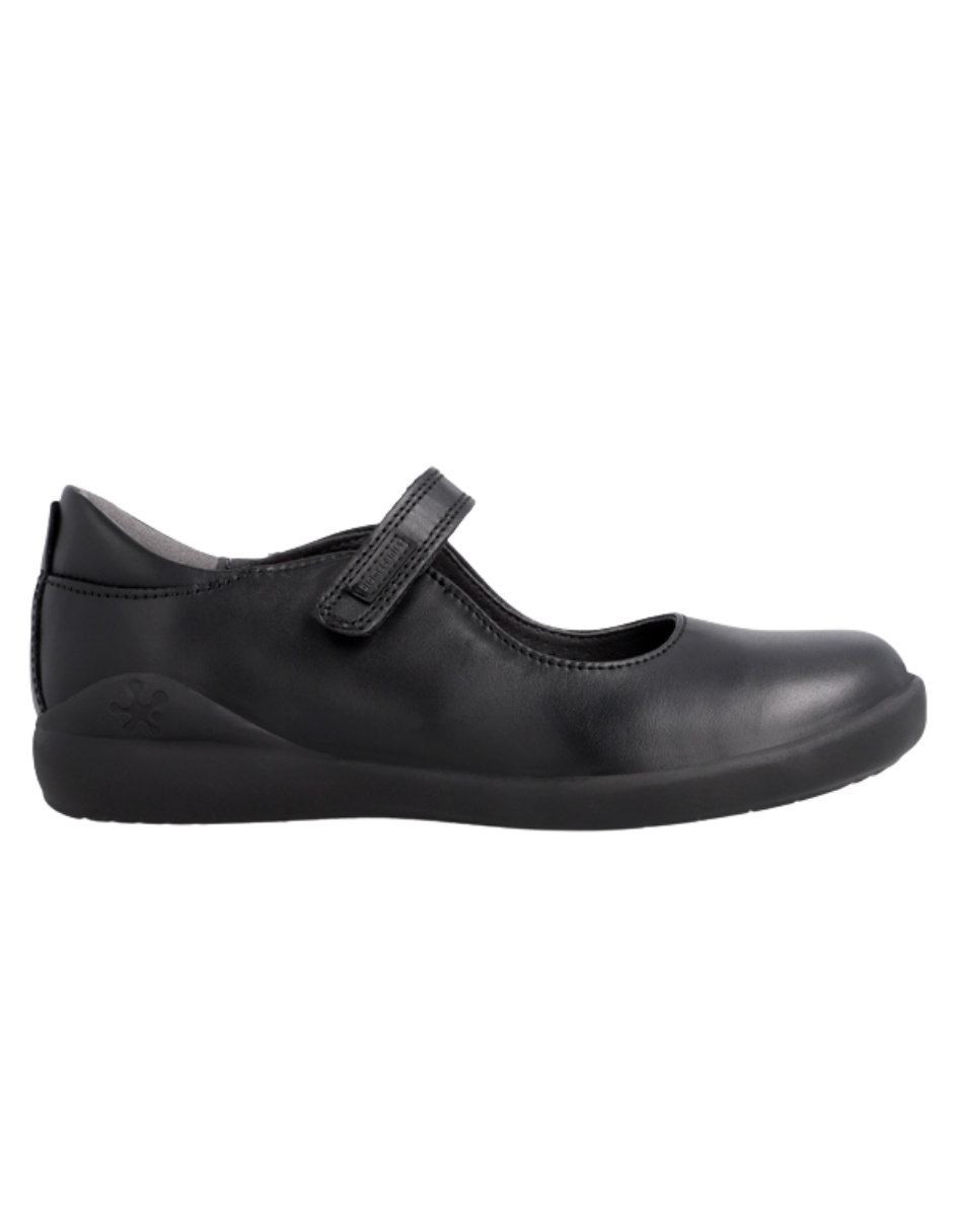 Zapato Biomecanics Escolar Piel Con Velcro Negros para Niña