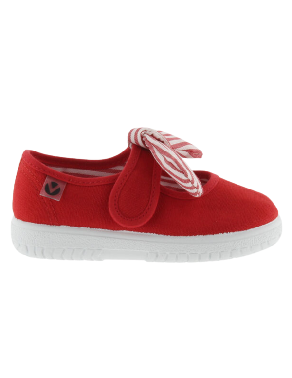 Zapato Victoria Lona Pañuelo Rayas Rojos para Niña