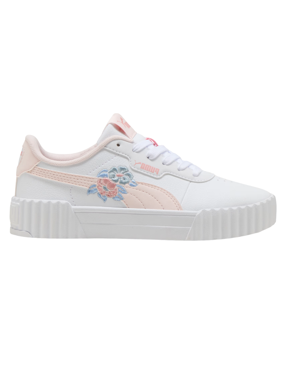 Tenis Puma Carina 3 Floral Jr Blancos para Niña
