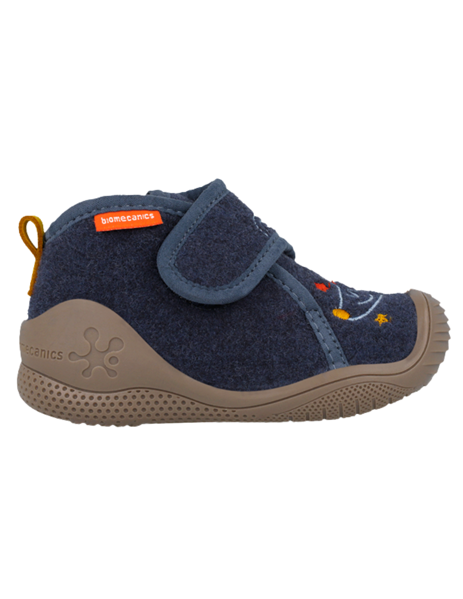 Pantufla Biomecanics Velcro Mascotas Fieltro Azules para Niño