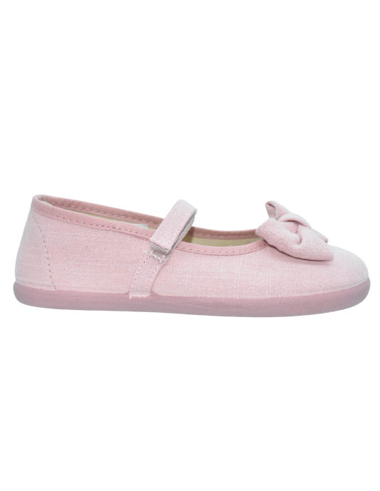 Zapato de Salón Pekis Rosas con Moño para Niña