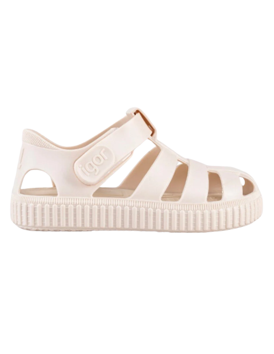 Sandalia Igor Suela Deportiva Con Velcro Marfil para Niña