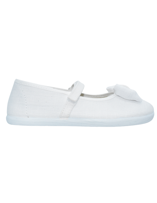 Zapato de Salón Pekis Blancos con Moño para Niña