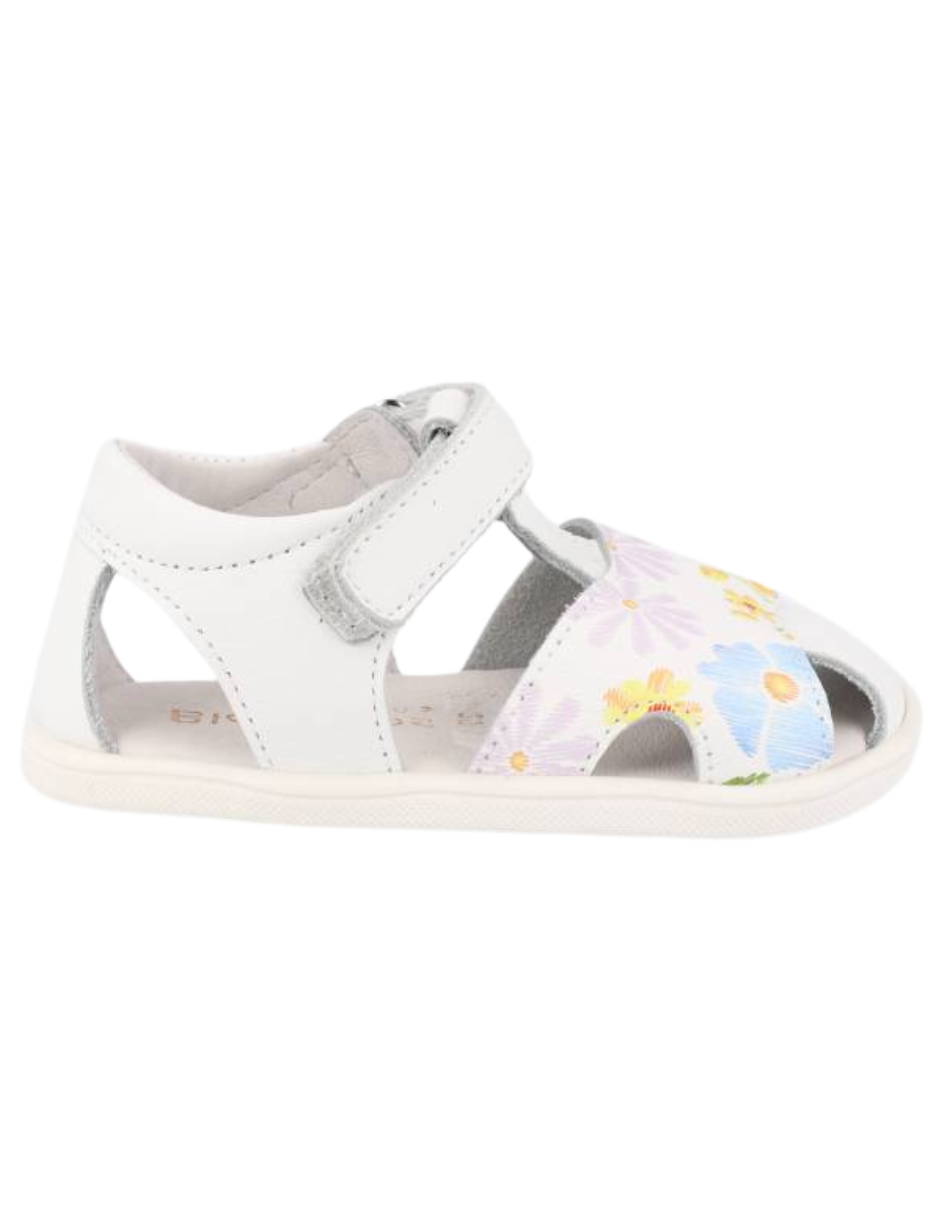 Sandalia Blanditos Barefoot Estampada Blancos para Niña