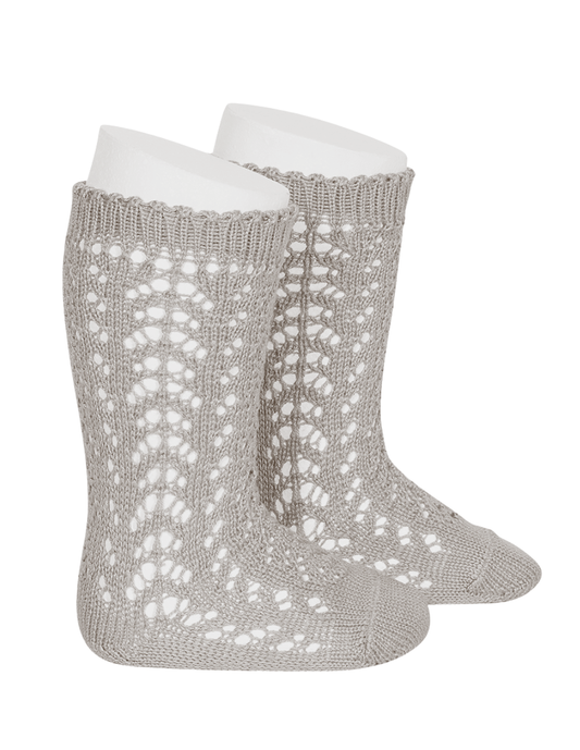 Calcetines Altos de Perlé Calado Quinoa para Niña