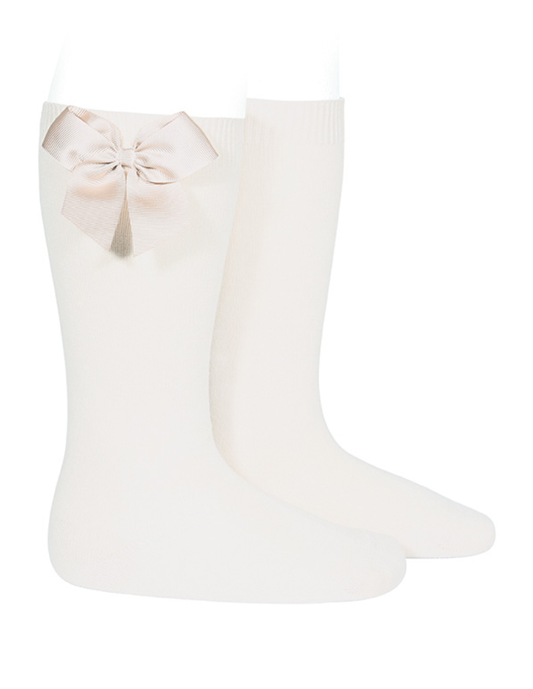 Calcetines Altos Nata con Lazo Grogén Lateral para Niña