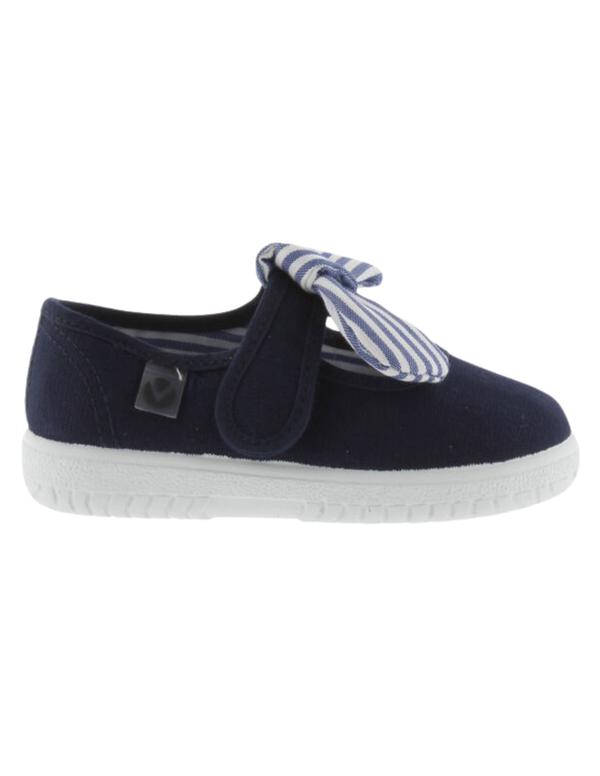 Zapato Victoria Lona Pañuelo Rayas Azul Marinos para Niña