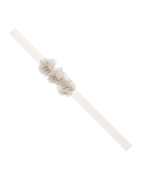 Cinta Siena Elastica 3 Flores Mini Crudo para Bebé