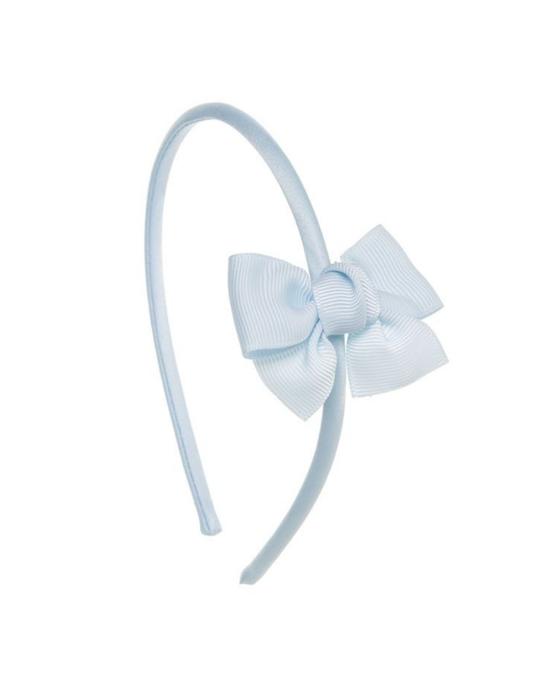 Diadema Siena Con Lazo Pequeño Grosgrain Azules para Bebé