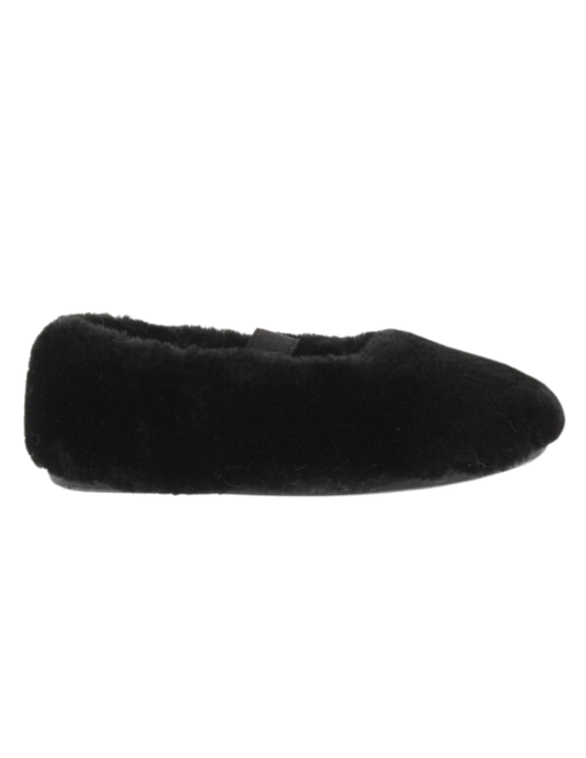 Pantufla Victoria Negro con Pelo y Resorte para Niña
