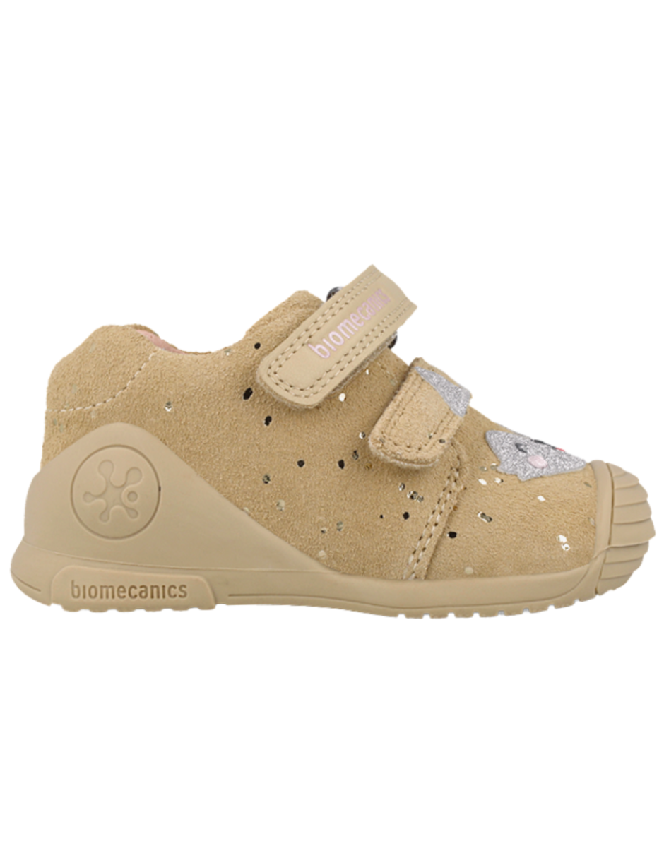 Zapato Biomecanics Botin Laminado Beige para Niña