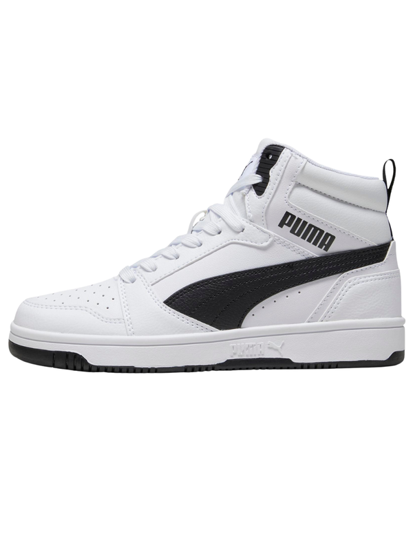 Tenis Puma Rebound V6 Mid JR Blancos para Niño