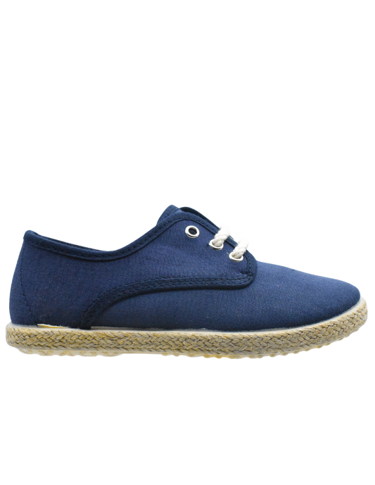 Zapato Pekis Lona Cordones yute linus Azul Marinos para Niño