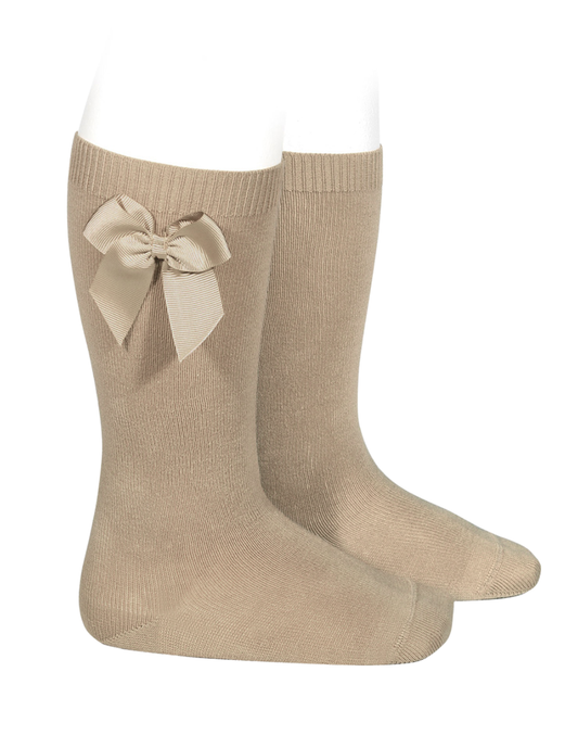 Calcetines Altos Turron con Lazo Grogén Lateral para Niña