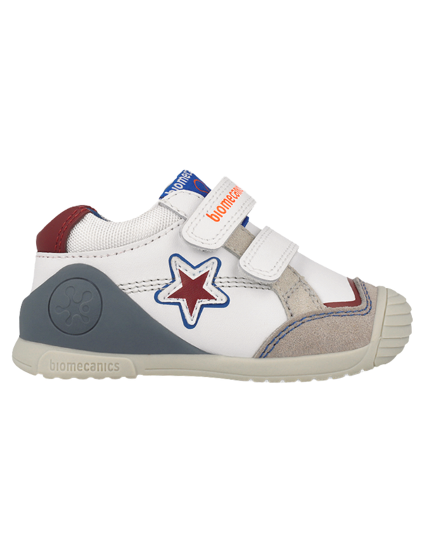 Zapato Biomecanics Botin Doble Estrella Con Velcro Blancos para Niño
