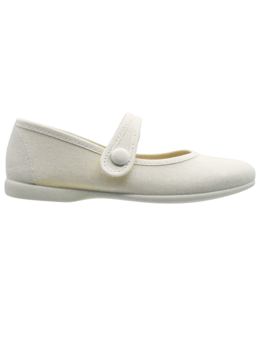 Zapato Pekis Correa Boton pique Cafés para Niña