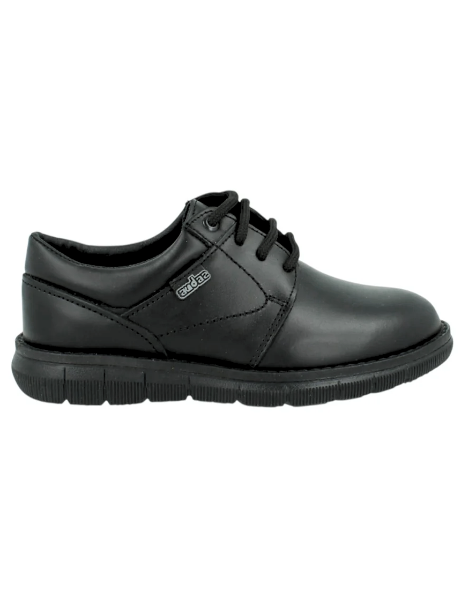 Zapato Coqueta Escolar Agujeta Negros para Niño