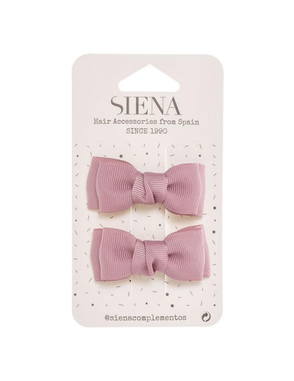 Pack Siena Dos Clips Lazo Doble Grosgrain Rosas