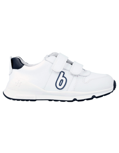 Zapato Basico Biomecanics Blanco-Azul con Dos Velcros Unisex