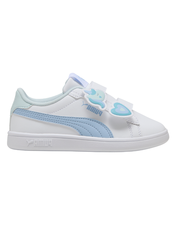 Tenis Puma Smash 3.0 Badges V PS Blanco para Niña