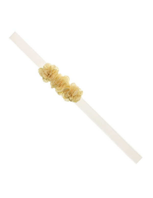 Cinta Siena Elastica 3 Flores Mini Amarillos para Bebé