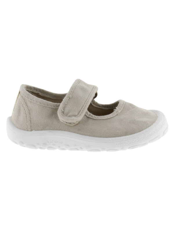 Merceditas Barefoot Victoria Hielo de Lona con Velcro para Niña