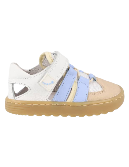 Sandalia Blanditos Barefoot Con Velcro Blancos para Bebé (Unisex)