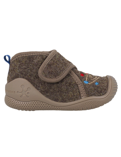 Pantufla Biomecanics Velcro Mascotas Fieltro Cafés para Niño
