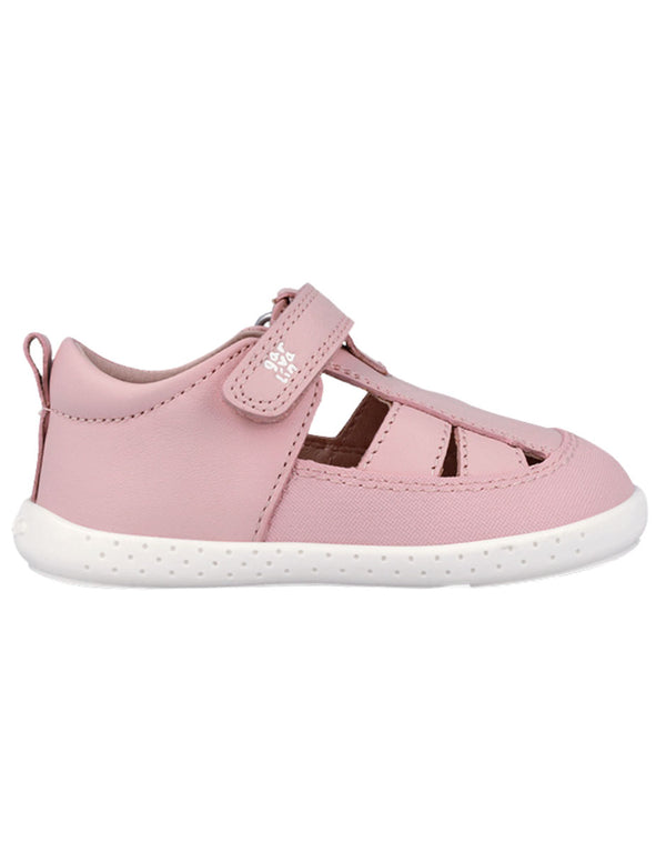 Sandalia Barefoot Garvalin Con Velcro Rosas para Niña