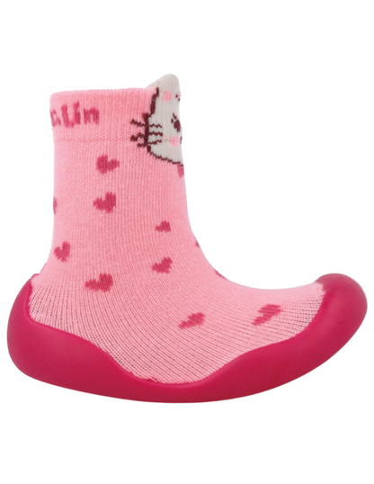 Calcetin Con Suela Garvalin Rosa Para Niña