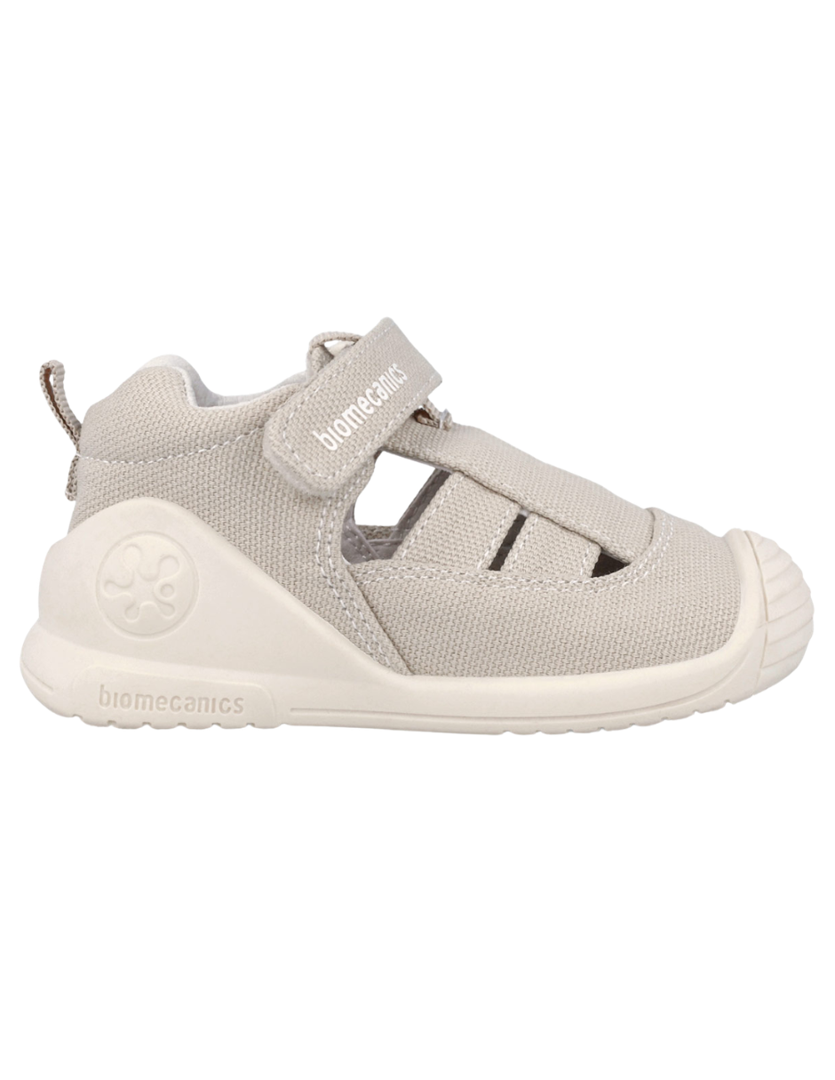 Sandalia Biomecanics Beige-Claro con Velcro y Pique para Bebé