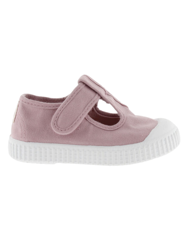 Zapato Victoria Pastel de Lona Tintada con Velcro para Niña
