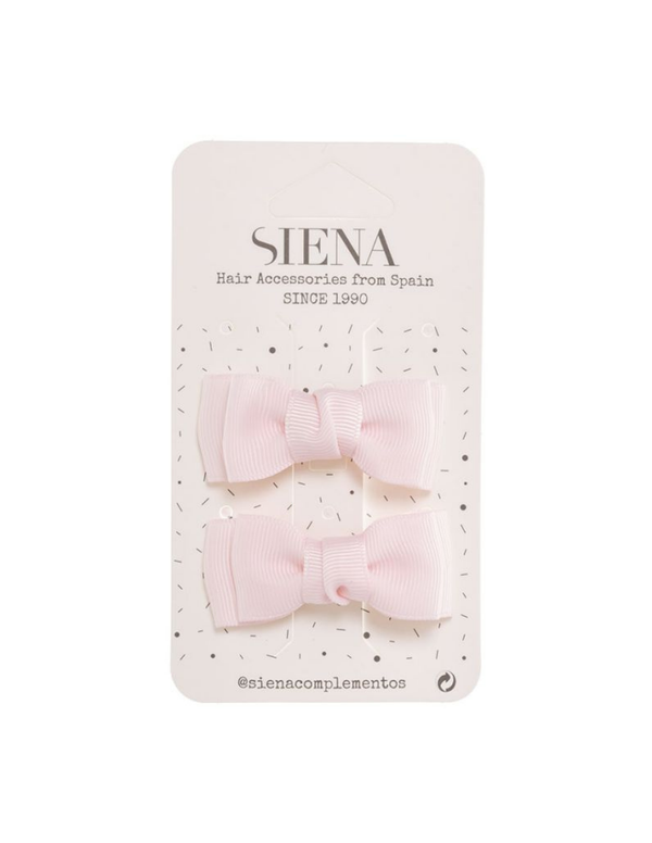 Pack Siena Dos Clips Lazo Doble Grosgrain Rosas