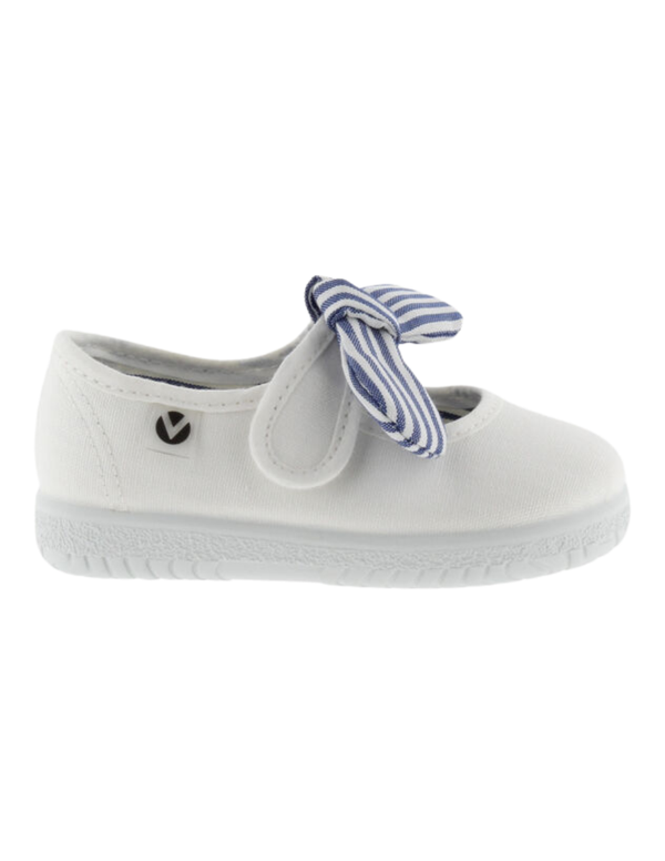 Zapato Victoria Lona Pañuelo Rayas Blancos para Niña