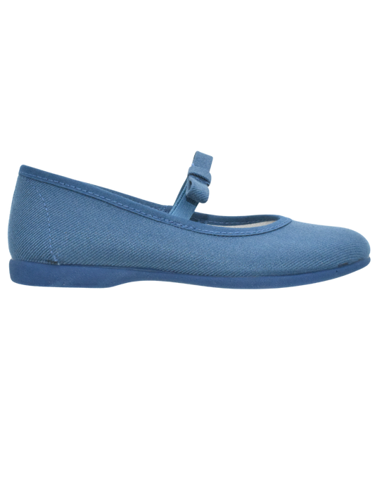 Zapato Pekis Salon Elastico Lazo berlin Azules para Niña