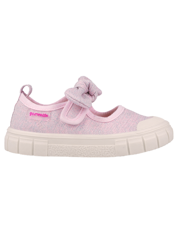 Merceditas Garvalin en Lona Rosa con Moño para Niña