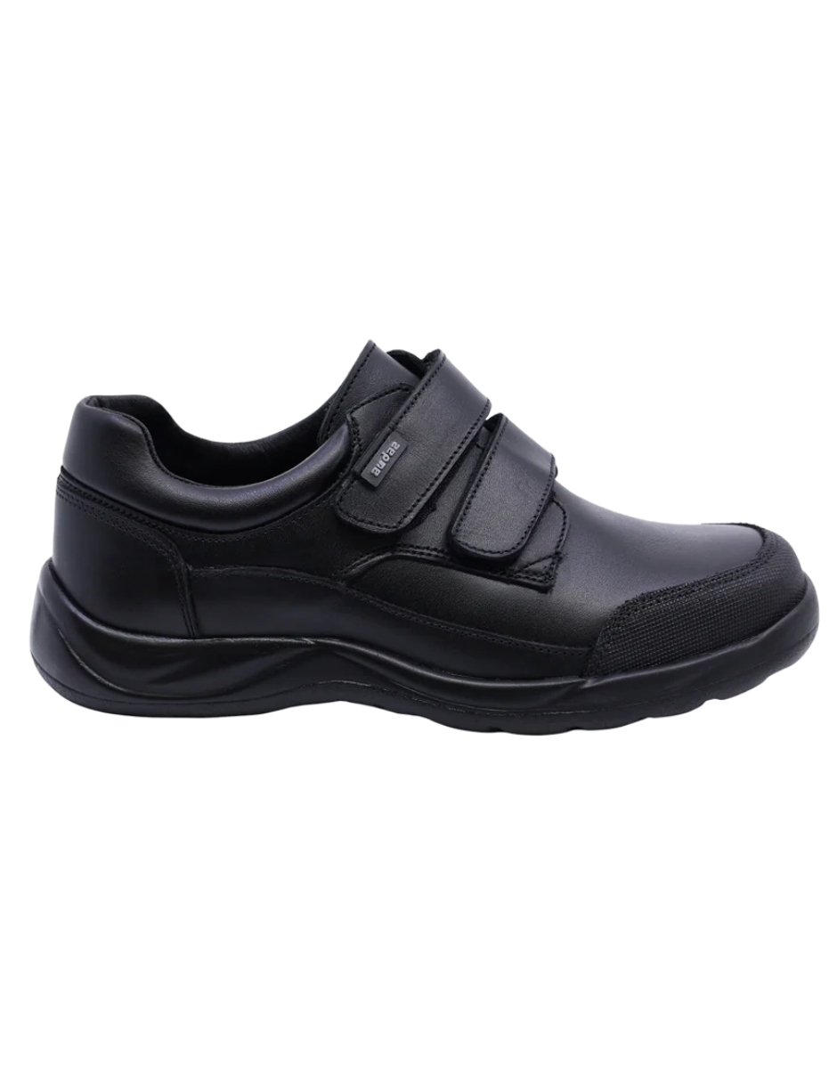 Zapato Coqueta Escolar Dos Velcros Puntera Negros para Niño