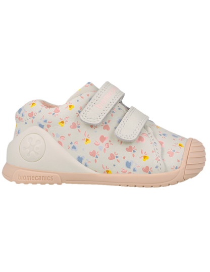 Zapato Biomecanics Botin Estampado Dos Velcros Blancos para Niña