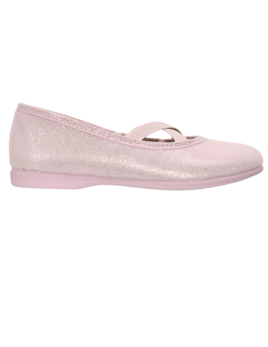 Zapato de Salón Pekis Rosas con Elasticos para Niña