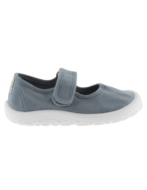 Merceditas Barefoot Victoria Atlantico de Lona con Velcro para Niña