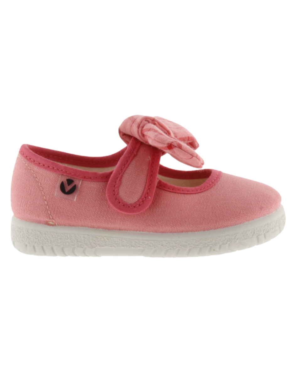 Zapato Victoria Lona Pañuelo Cuadros Coral para Niña