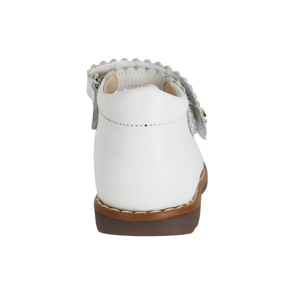 ZAPATO BLANCO PARA BOTA TOBILLO NIÑA VELCRO CORAZONES