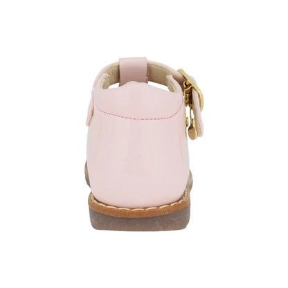 ZAPATO ROSA PARA BOTA TOBILLO NIÑA CHAROL HEBILLA